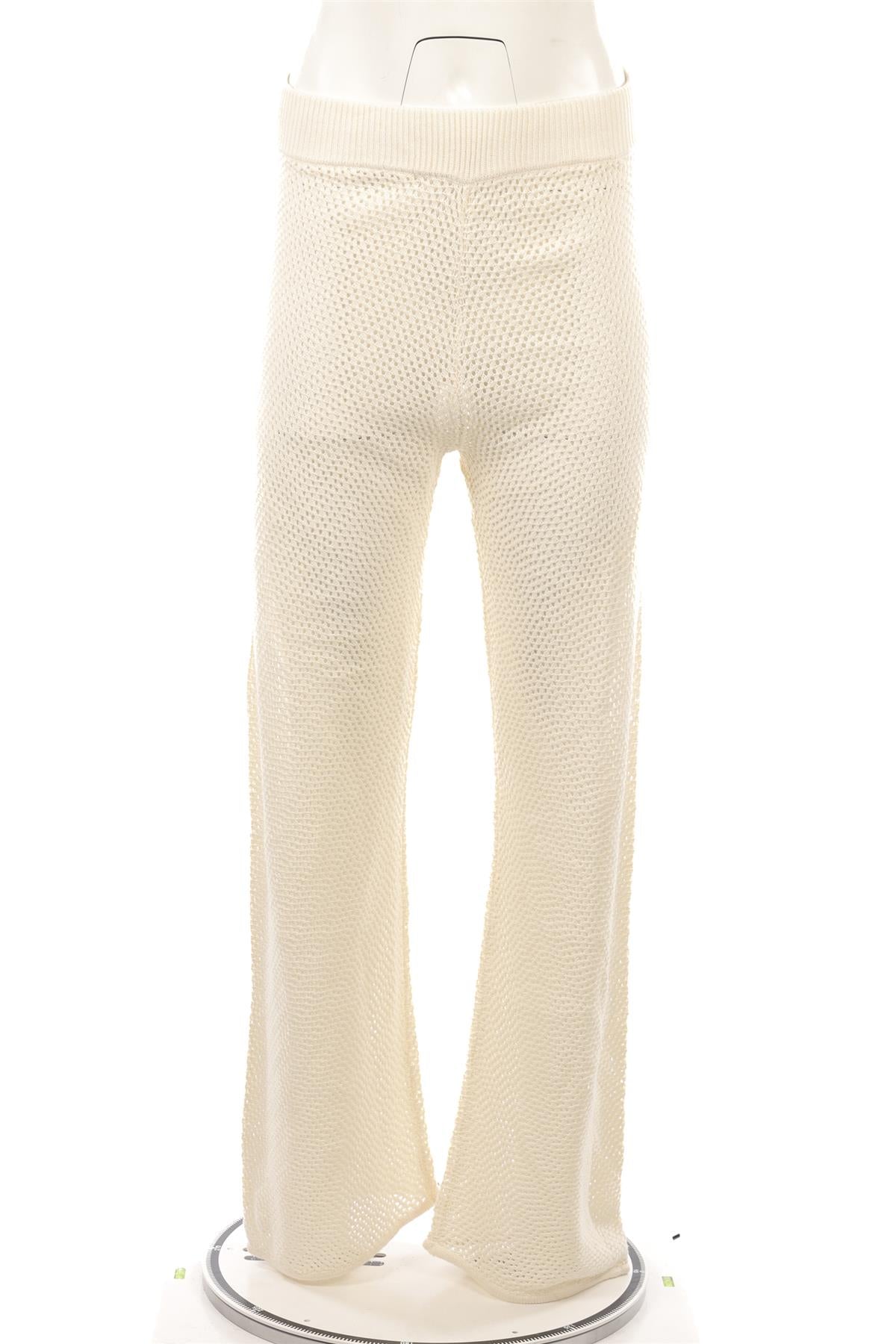 THE BANK IVORY CROCHET FLARED PANTS LARGE