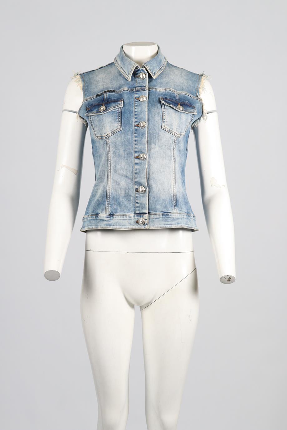 PHILIPP PLEIN DENIM GILET LARGE