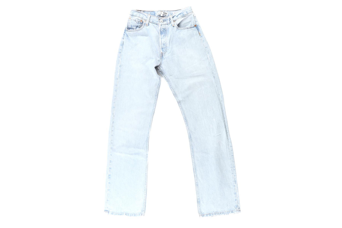 RE/DONE + LEVI'S BLUE HIGH RISE STRAIGHT LEG JEANS W24 UK 6