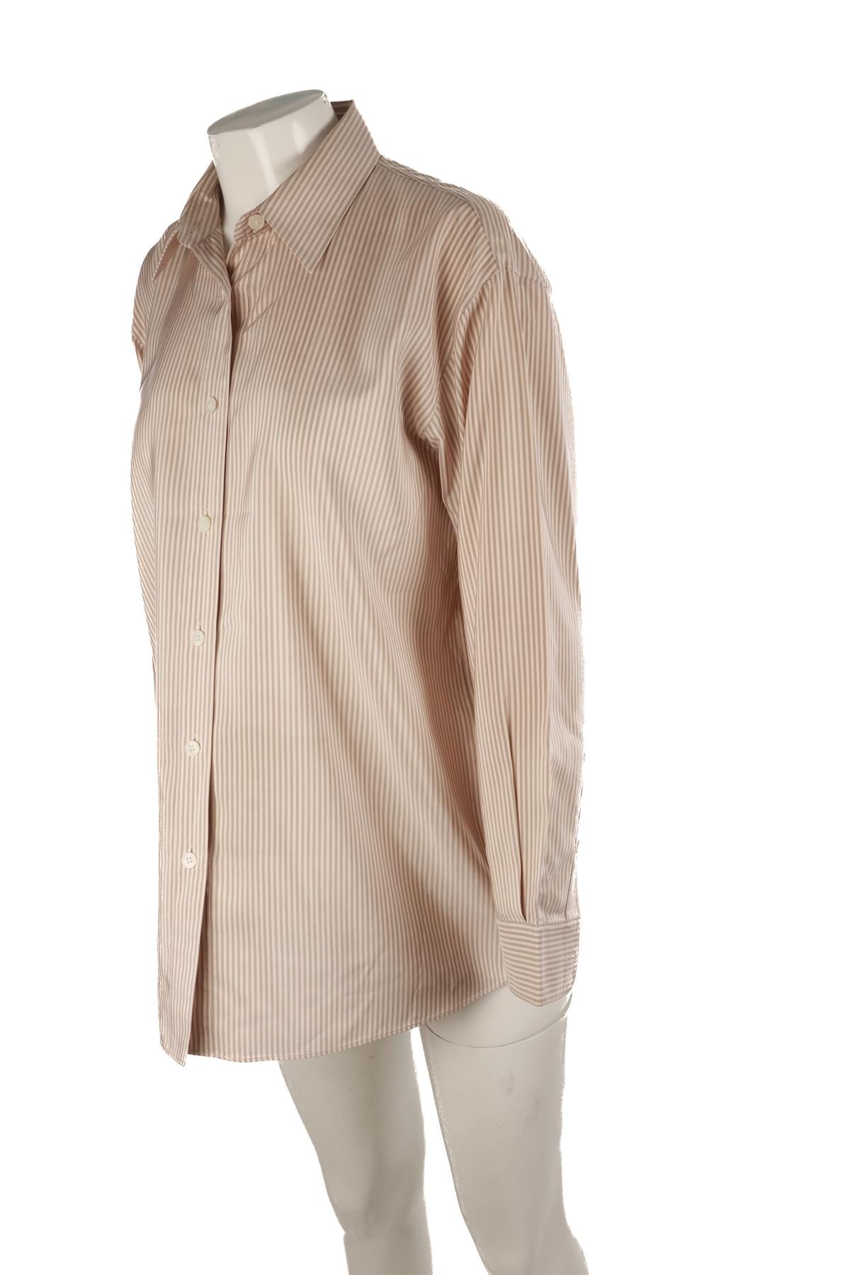 LAFAYETTE 148 BEIGE SILK SHIRT SMALL