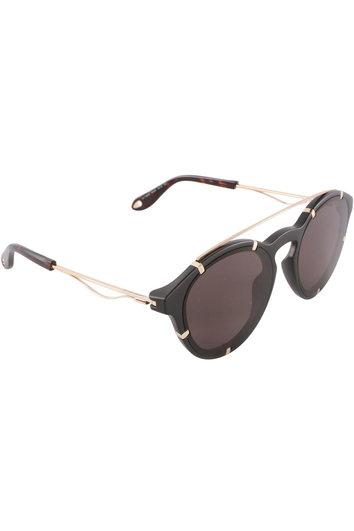 GIVENCHY BLACK ROUND FRAME ACETATE SUNGLASSES