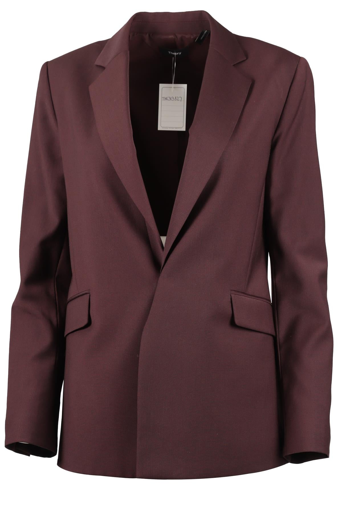 THEORY BURGUNDY WOOL BLEND BLAZER US 4 UK 8