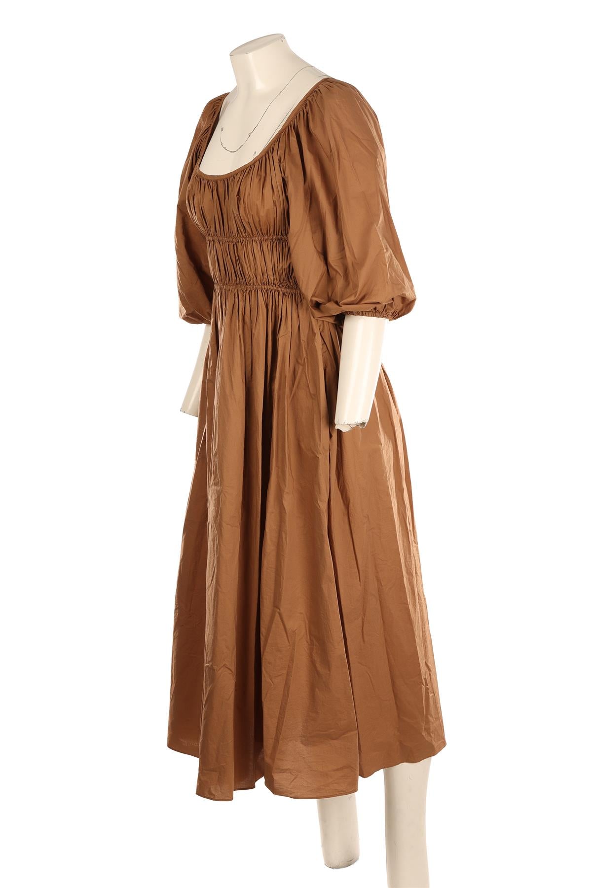 MATTEAU BROWN COTTON MAXI DRESS UK 10