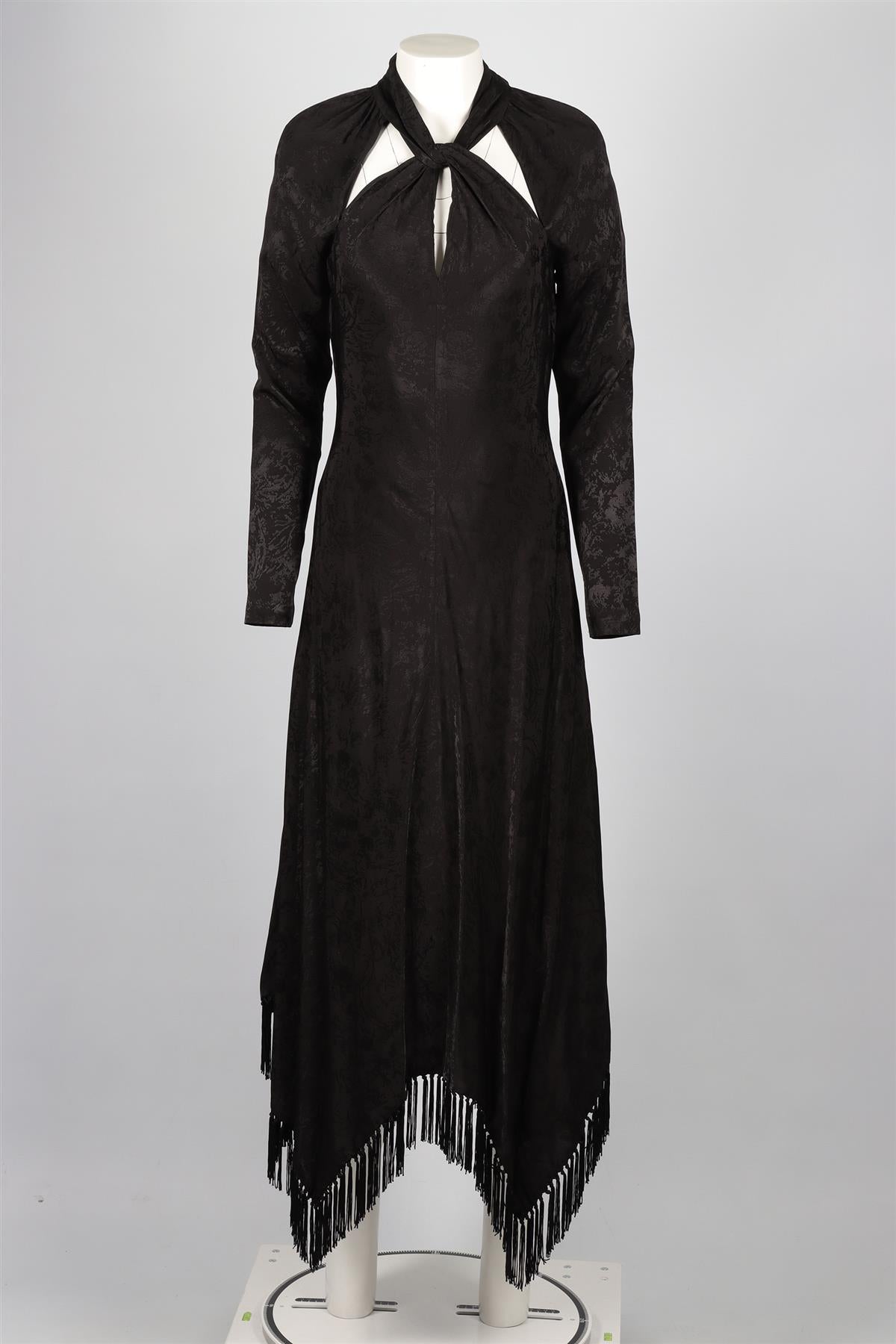 JONATHAN SIMKHAI BLACK SATIN MIDI DRESS US 6 UK 10