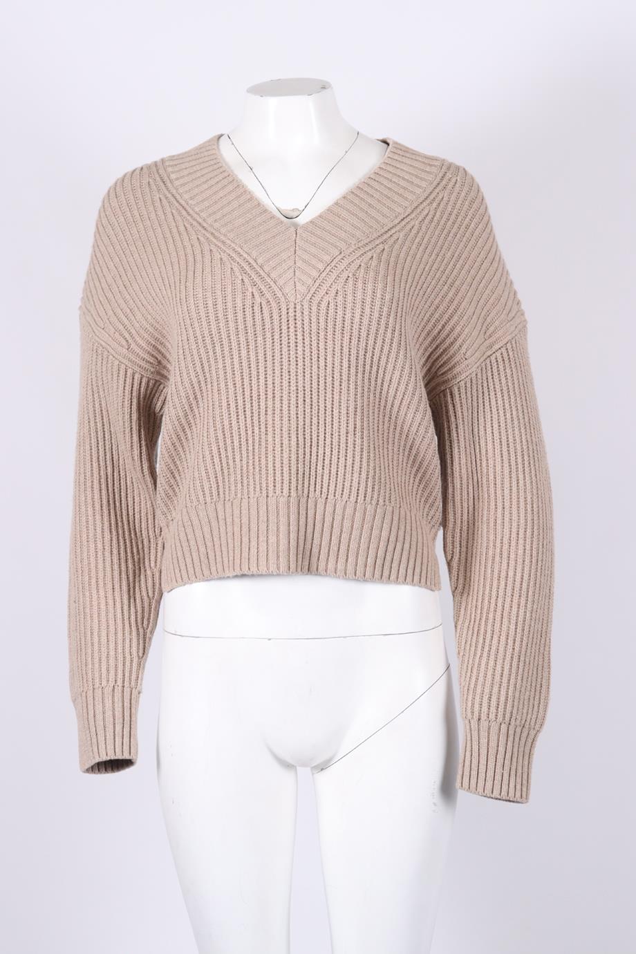 JOSEPH RIBBED WOOL AND CASHMERE BLEND SWEATER SMALL