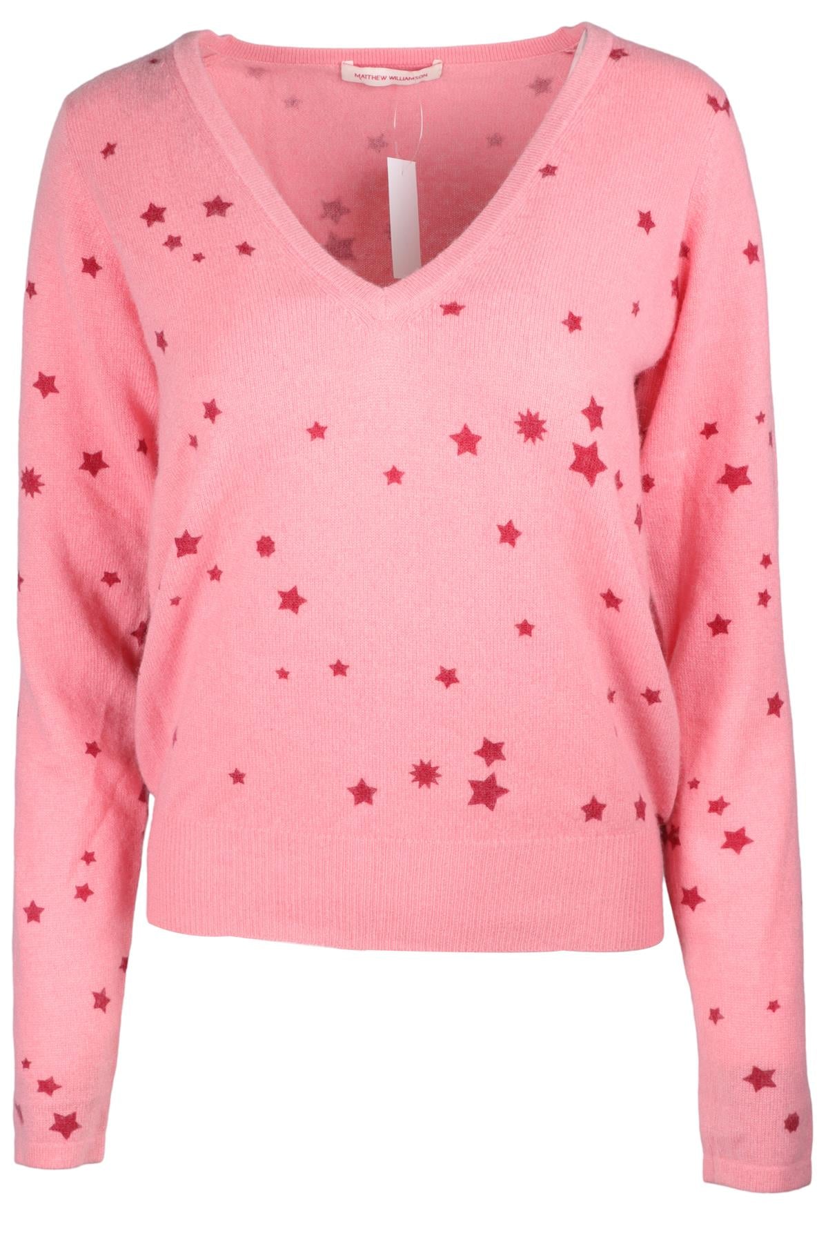 MATTHEW WILLIAMSON PINK CASHMERE SWEATER UK 10