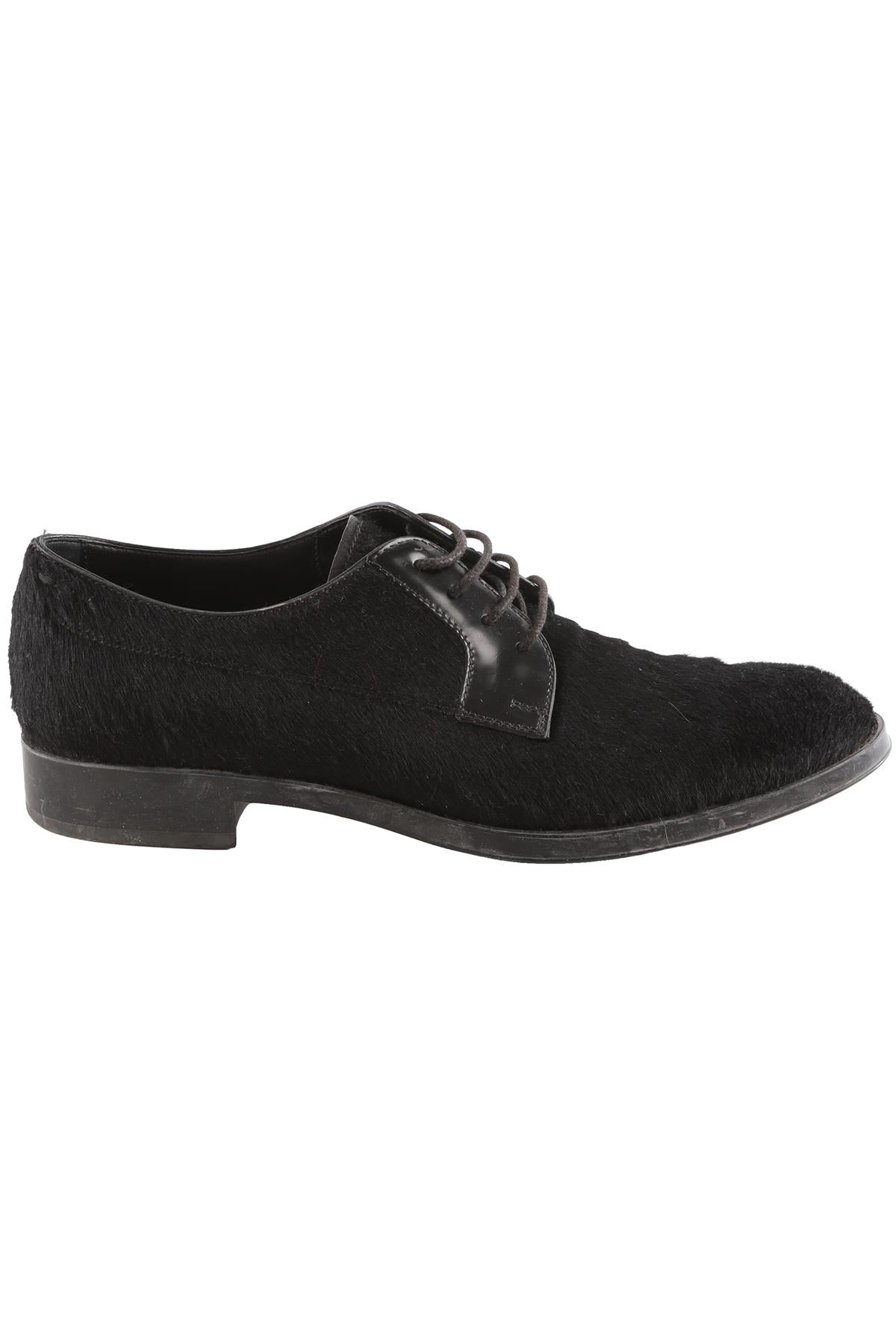 TOD'S BLACK CALF HAIR BROGUES EU 37.5 UK 4.5 US 7.5
