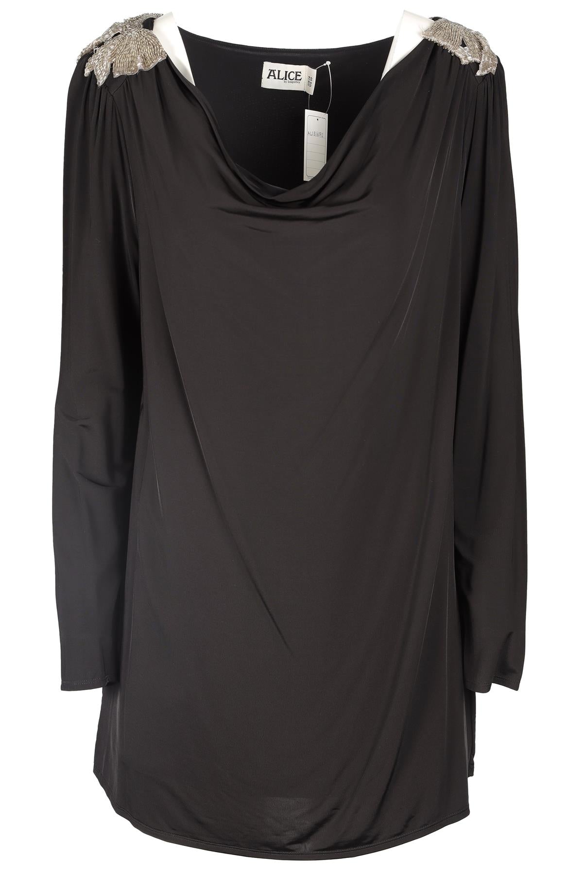 ALICE BY TEMPERLEY BLACK JERSEY TOP UK 14