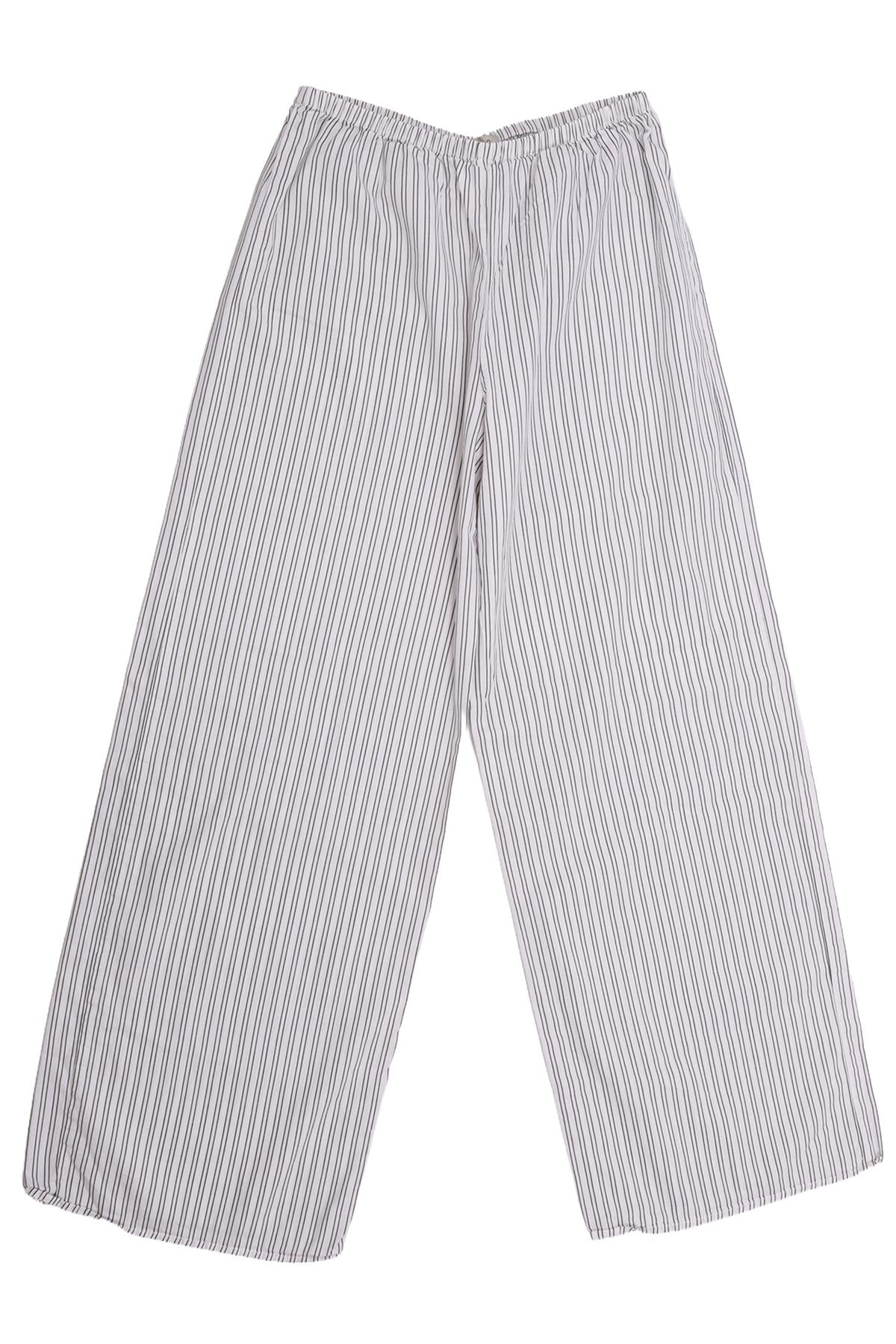 WHITE COTTON STRAIGHT LEG PANTS