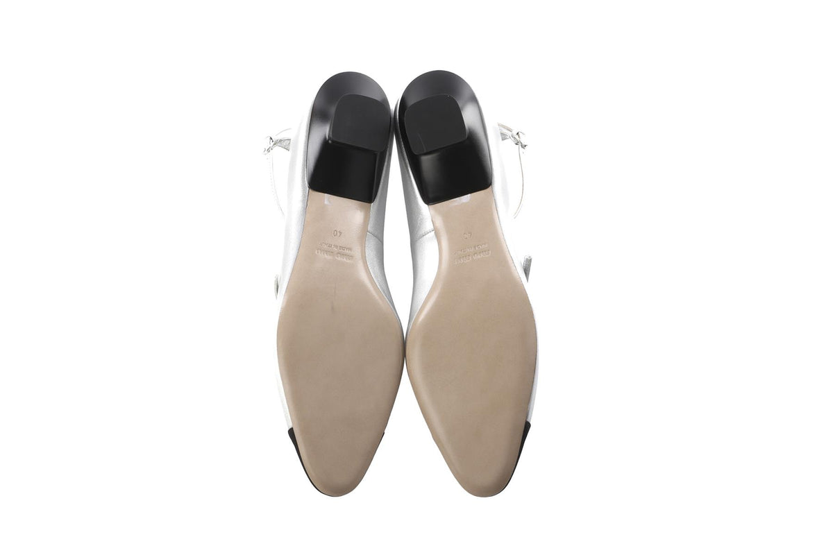 Miu Miu Silver Mordoré Leather Pumps EU 40 UK 6 US 7