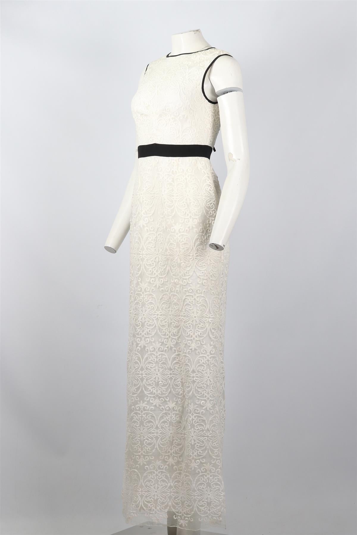 BEULAH LONDON EMBROIDERED ORGANZA MAXI DRESS UK 10