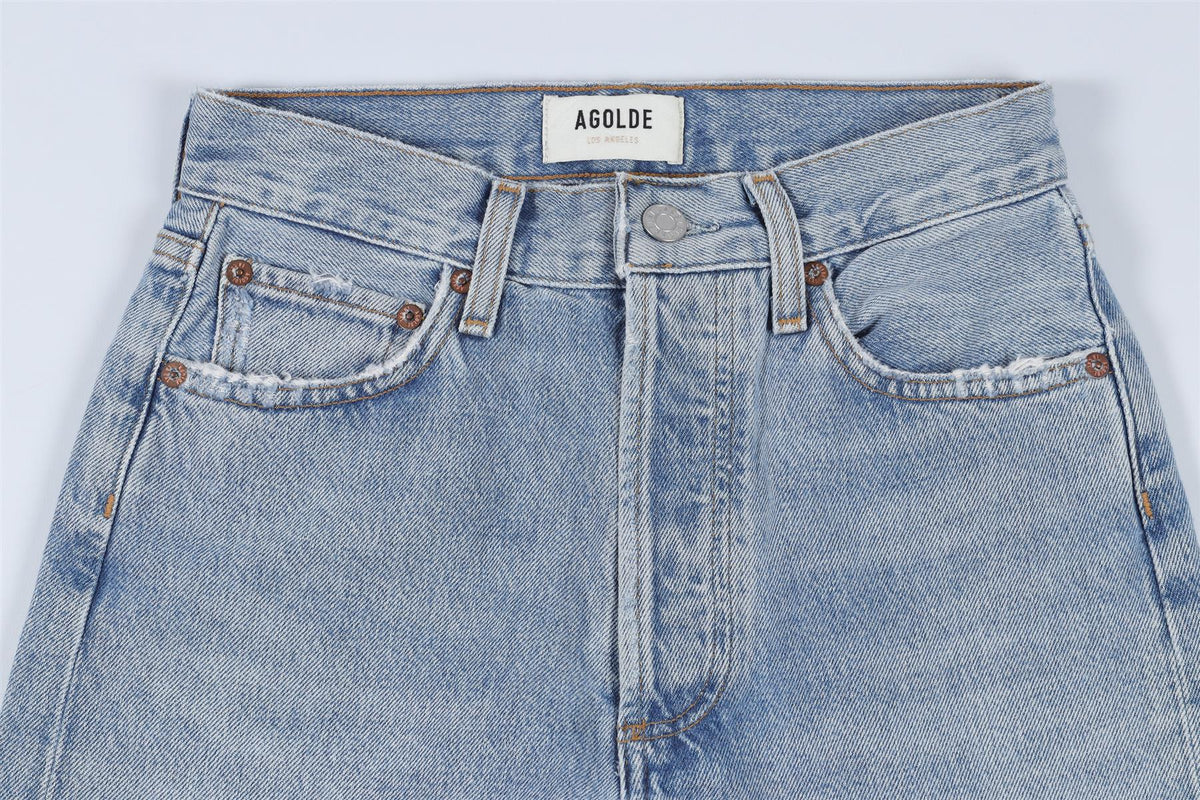 AGOLDE BLUE HIGH RISE STRAIGHT LEG JEANS W24 UK 6