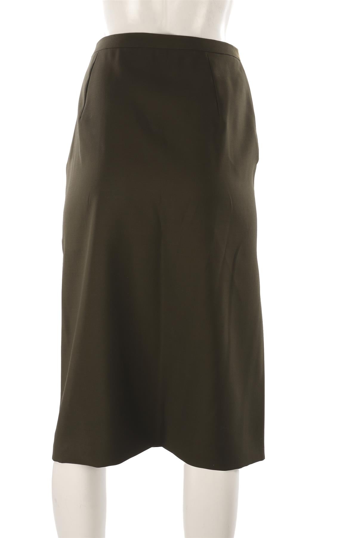 GUCCI GREEN WOOL MIDI SKIRT IT 42 UK 10