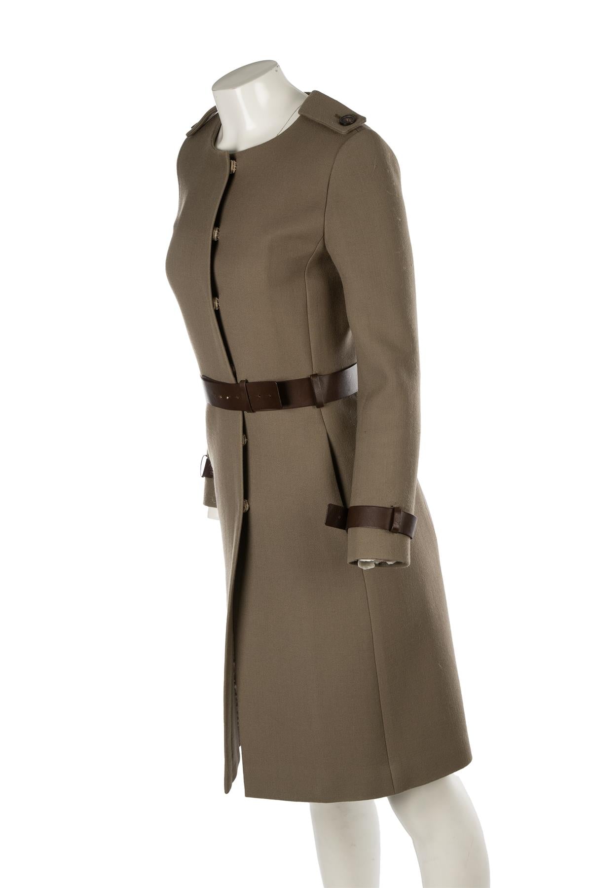 CHLOÉ GREEN WOOL COAT FR 36