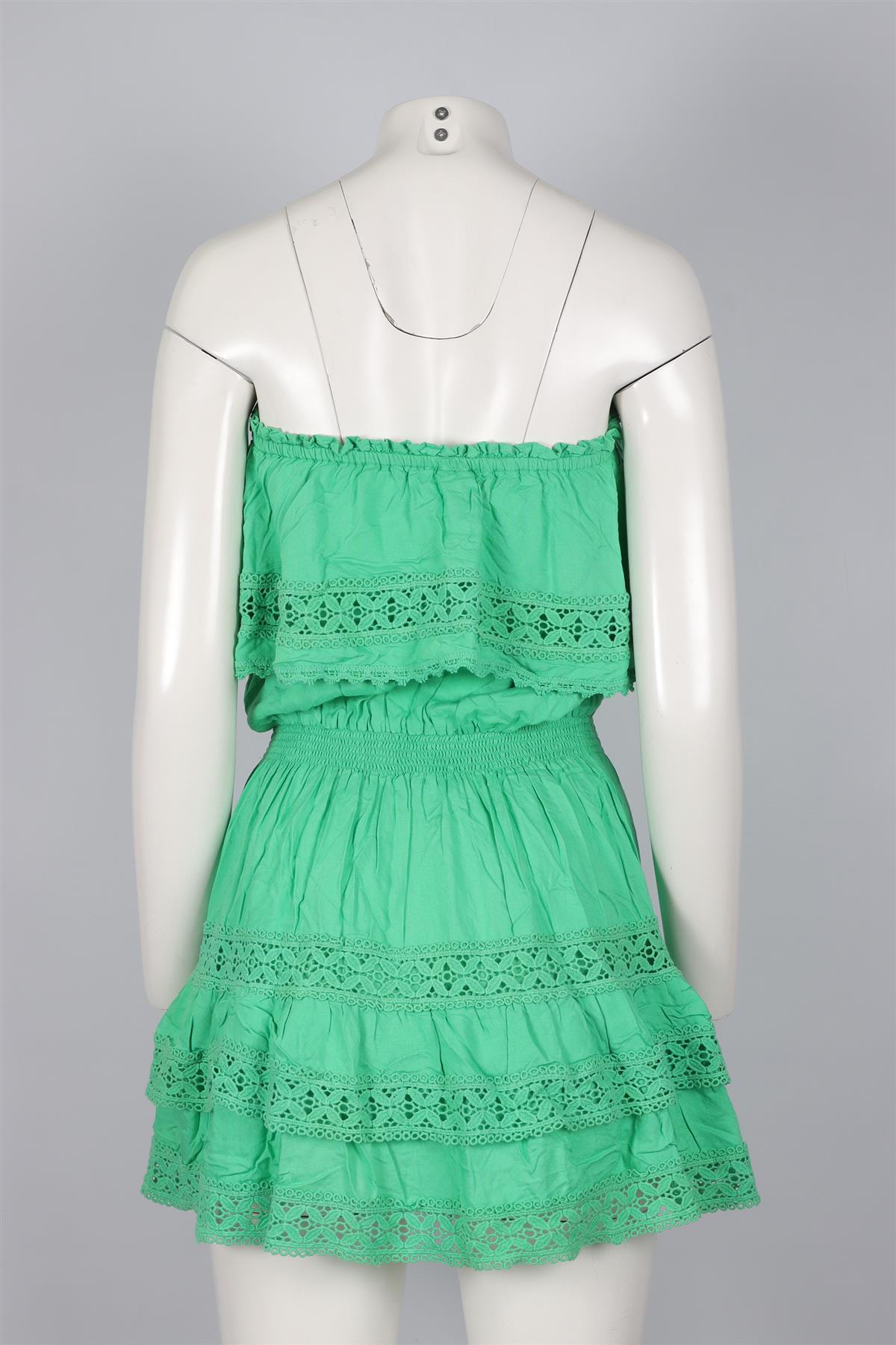 MELISSA ODABASH GREEN VOILE MINI DRESS XSMALL