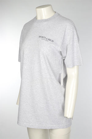 SPORTY & RICH GREY COTTON T-SHIRT MEDIUM