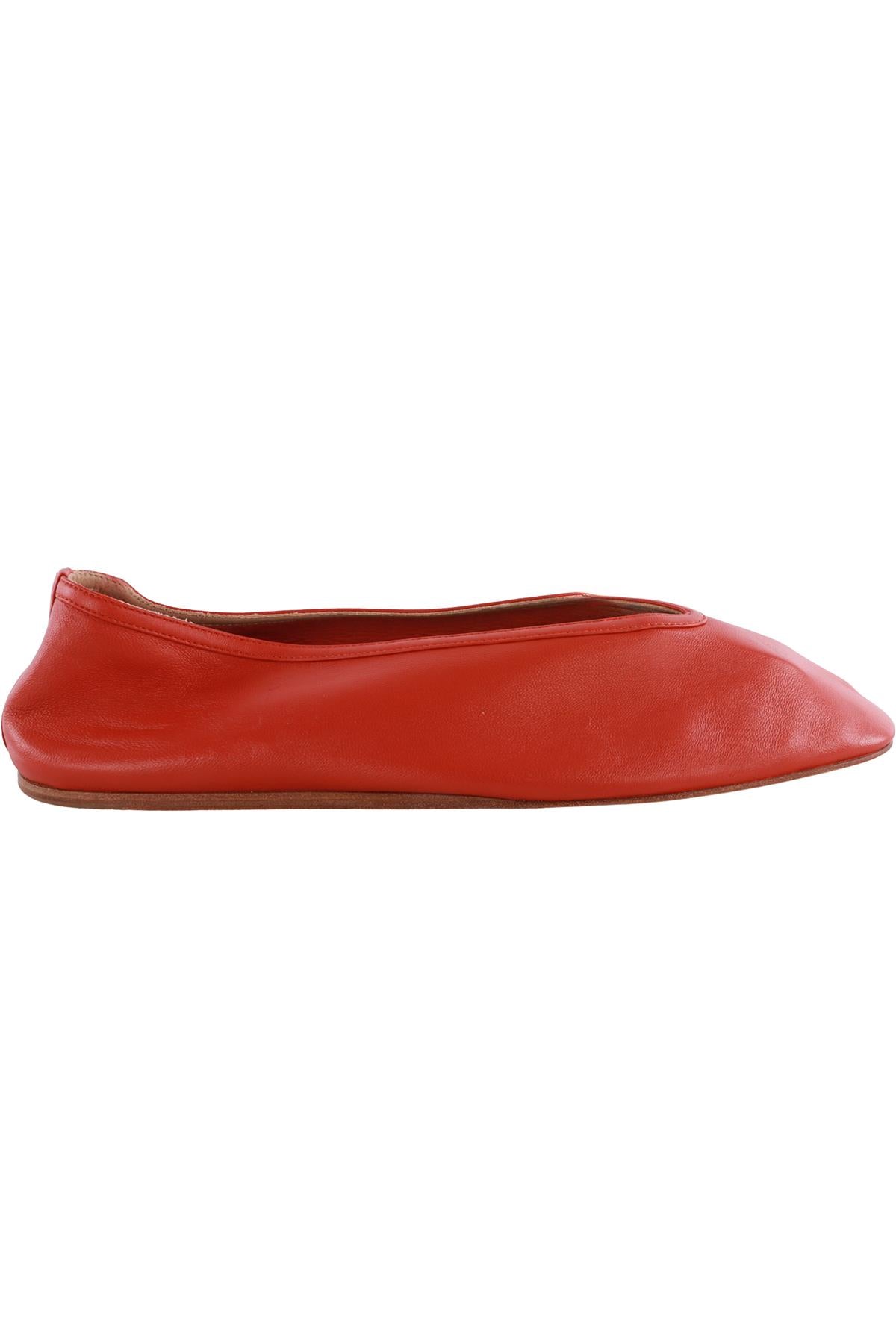 LE MONDE BERYL RED LEATHER BALLET FLATS EU 38 UK 5 US 8
