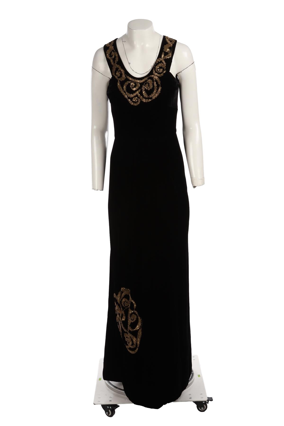 OSCAR DE LA RENTA BLACK 2007 VELVET GOWN US 6 UK 10