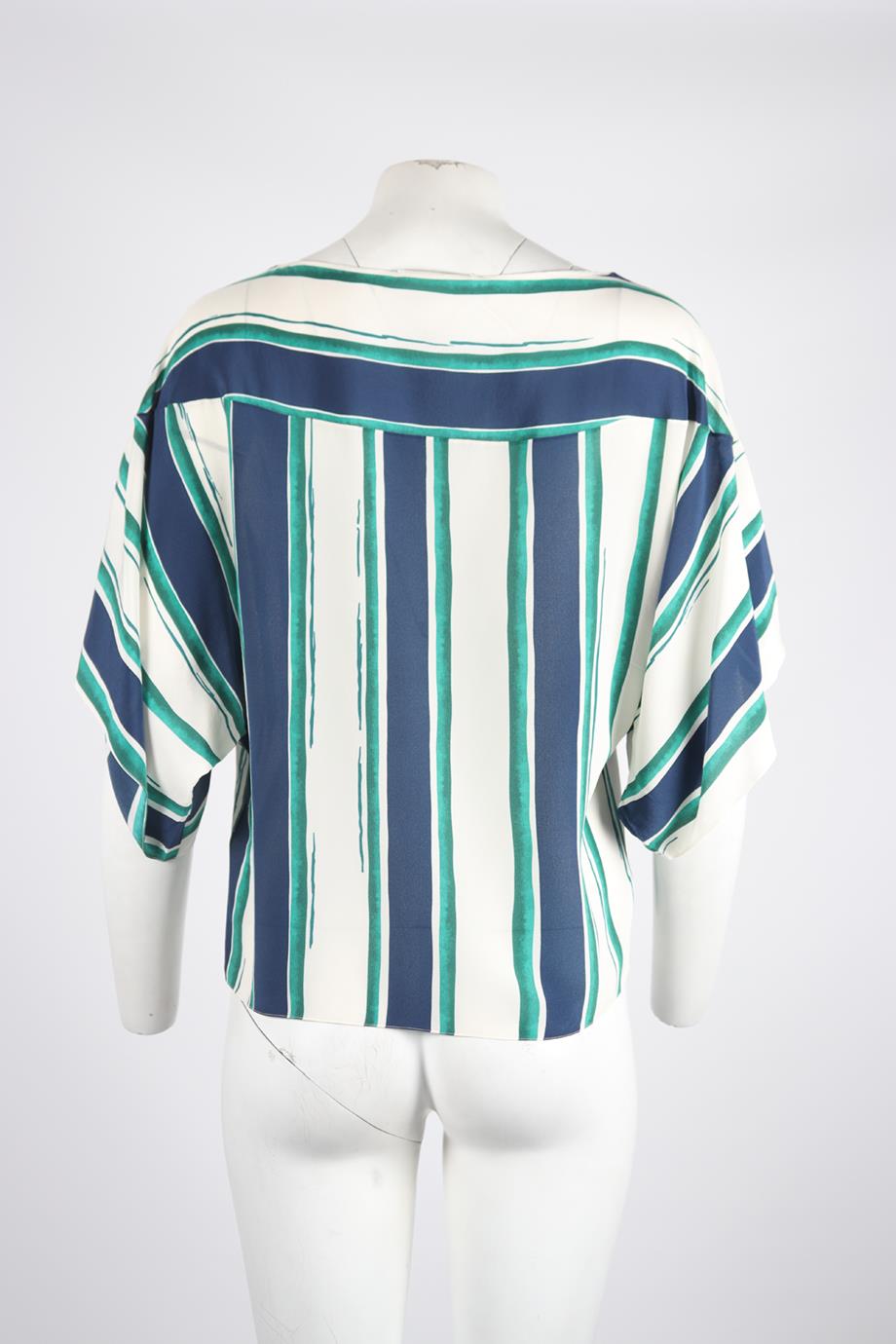 CHLOE STRIPED SILK TOP FR 36 UK 8