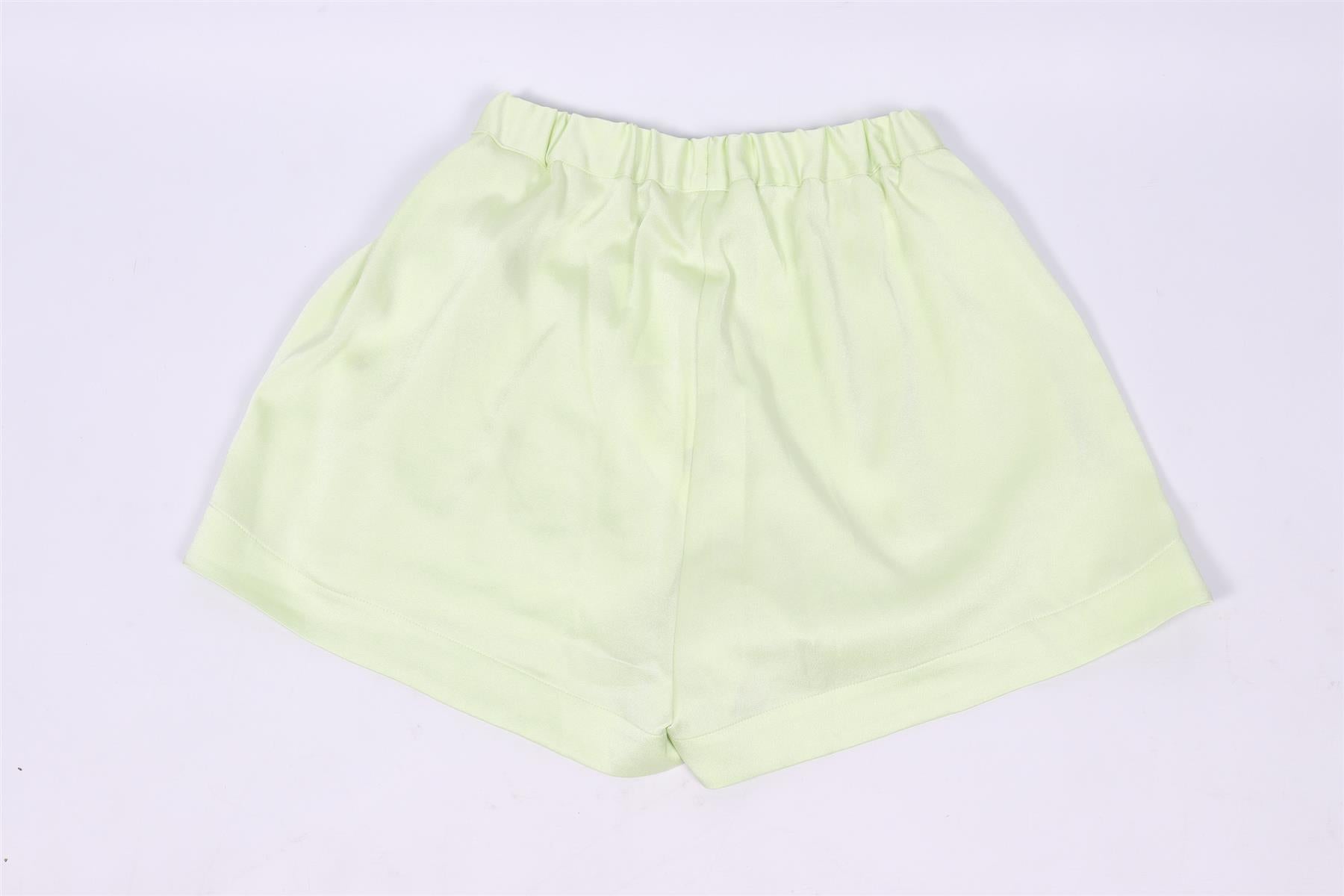 BONDI BORN GREEN SATIN SHORTS SMALL