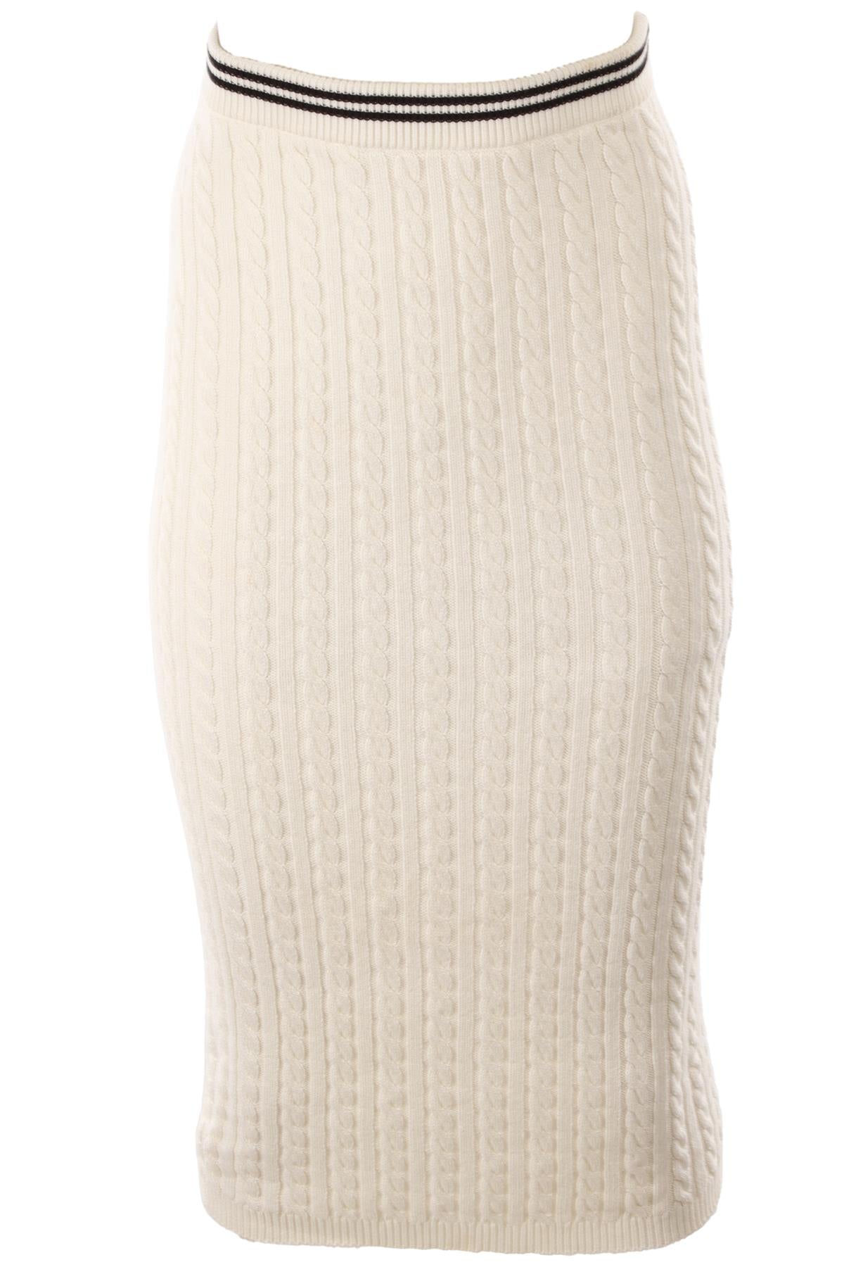 ALESSANDRA RICH CREAM COTTON MIDI SKIRT IT 40 UK 8