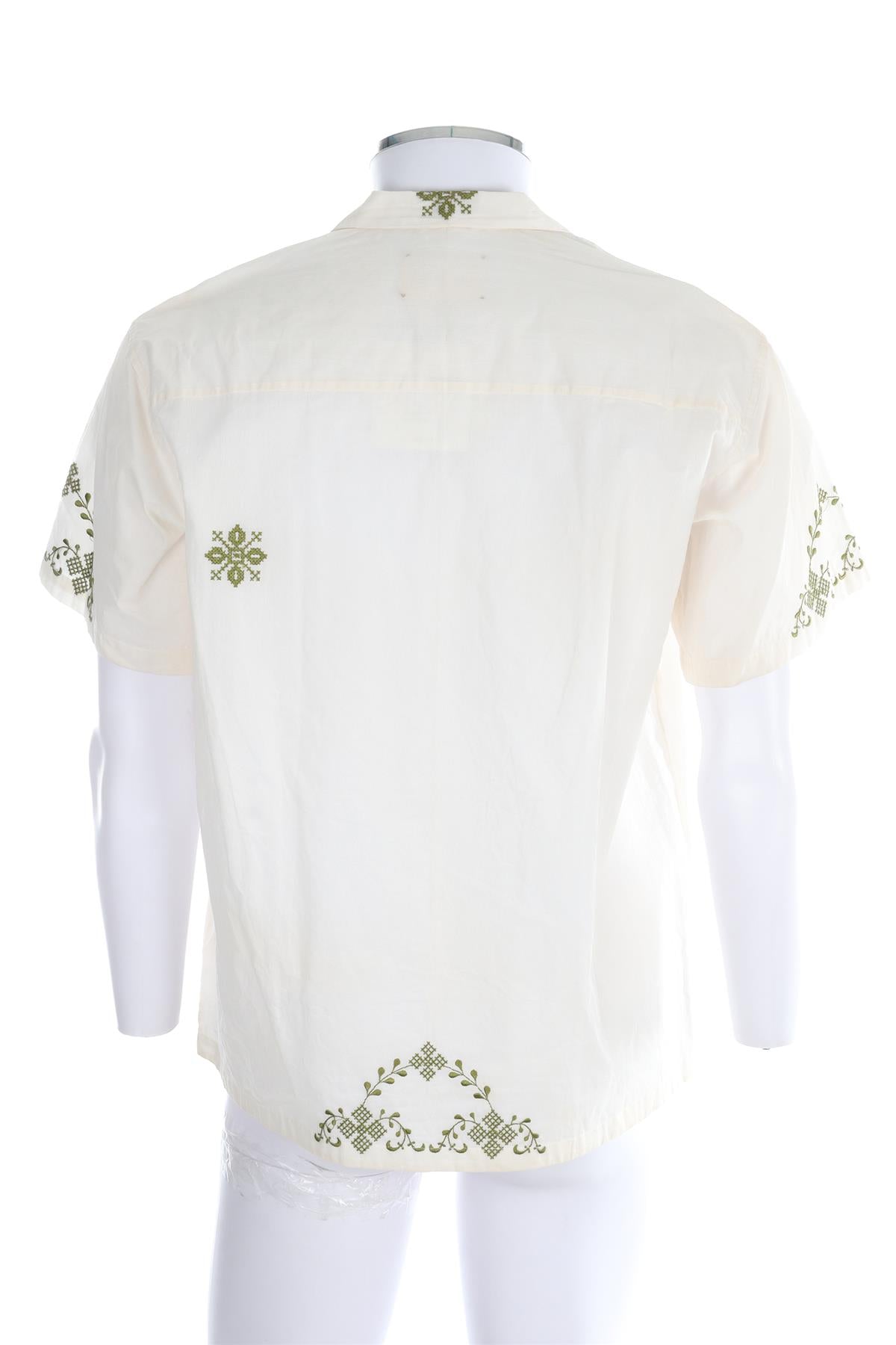 HARAGO CREAM MENS COTTON SHIRT MEDIUM