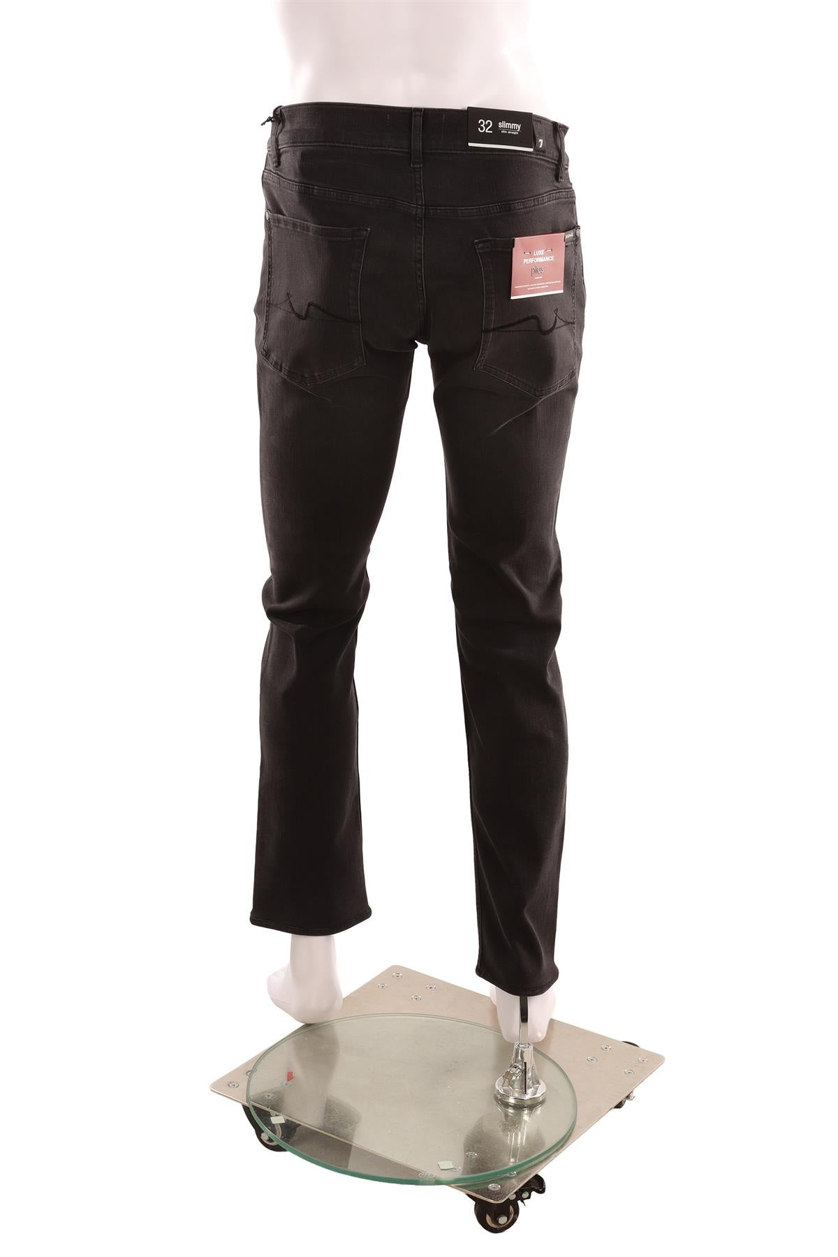 7 FOR ALL MANKIND BLACK SLIM LEG JEANS UK 32