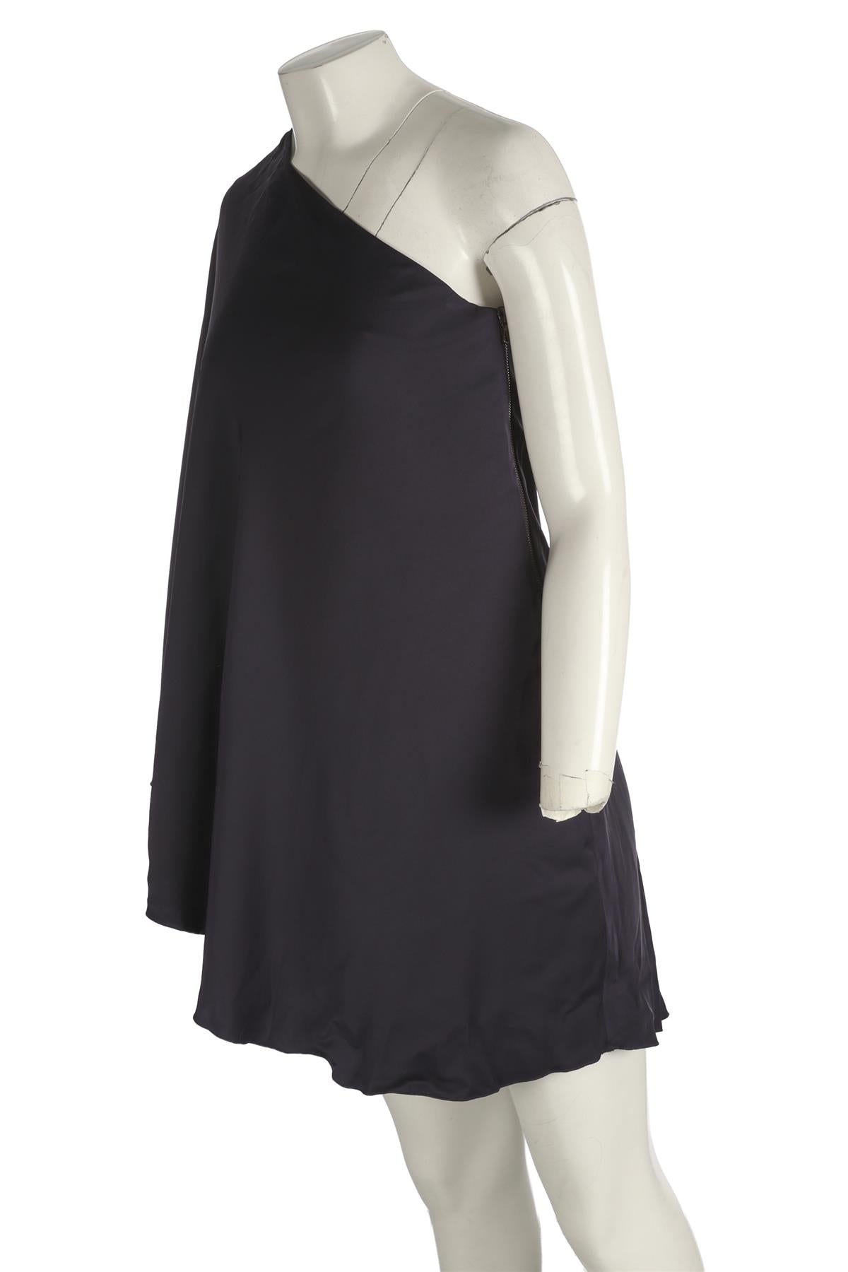 LANVIN PURPLE 2011 SATIN MINI DRESS FR 38 UK 10