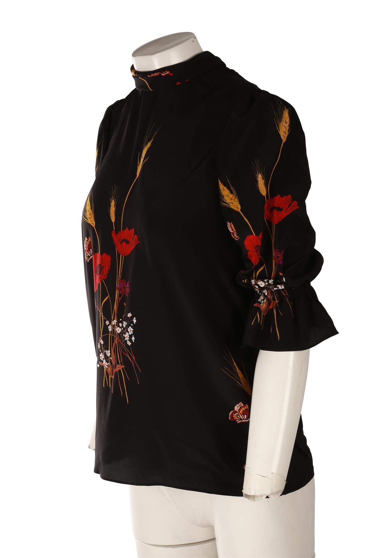 VALENTINO BLACK SILK TOP IT 40 UK 8