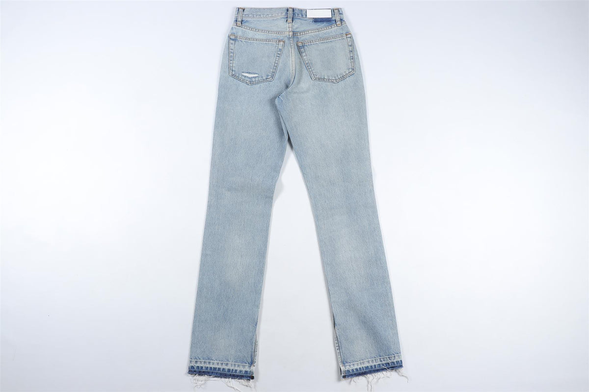 RE/DONE BLUE HIGH RISE STRAIGHT LEG JEANS W24 UK 6