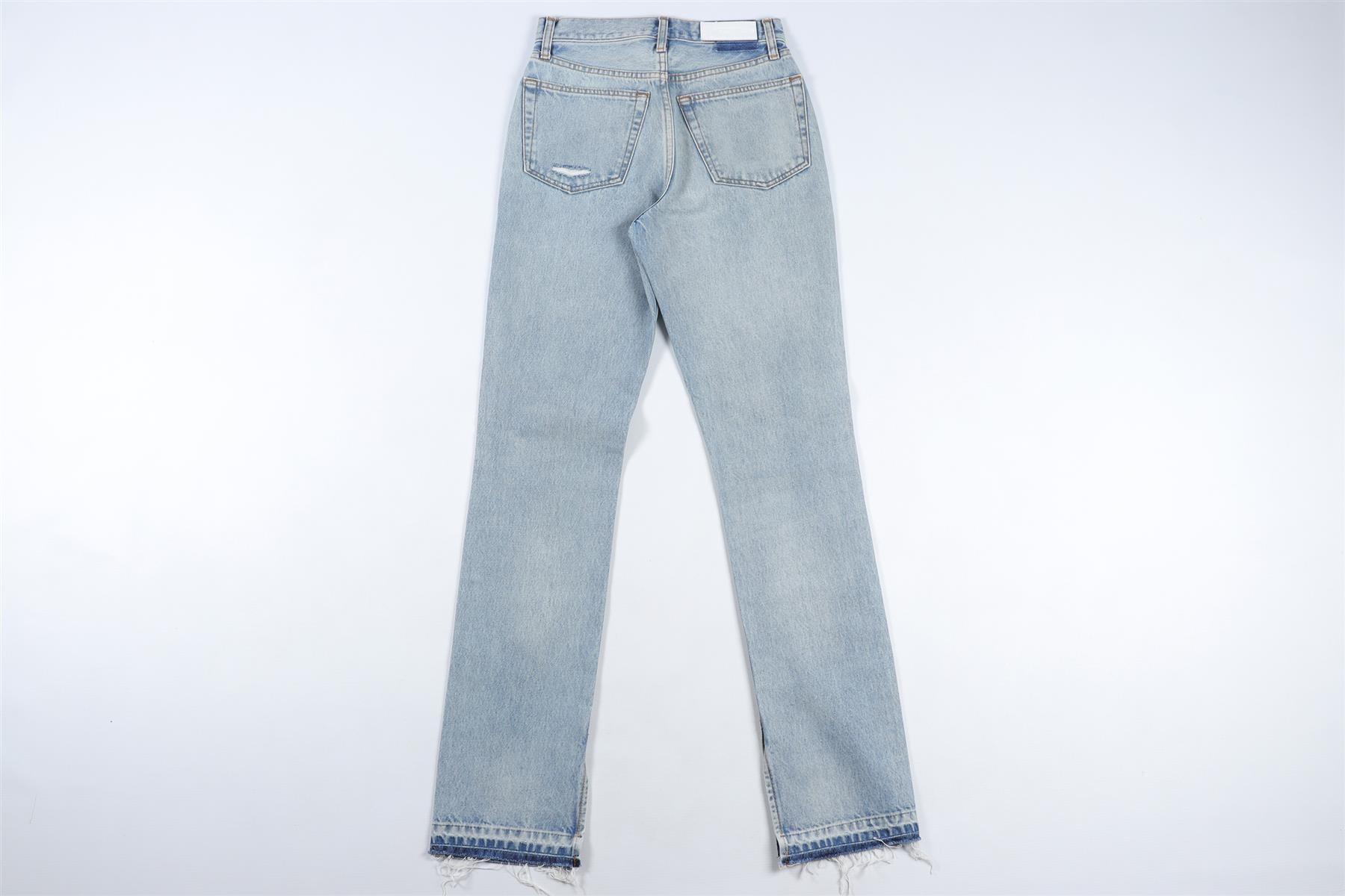 RE/DONE BLUE HIGH RISE STRAIGHT LEG JEANS W24 UK 6