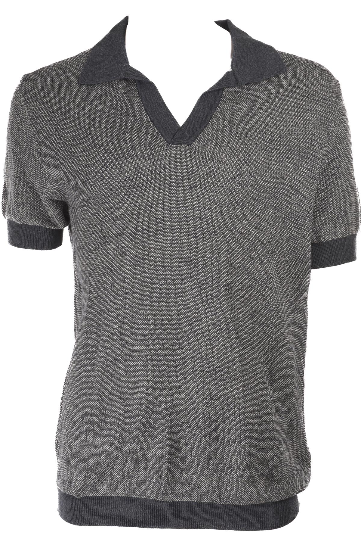 THOM SWEENEY BLUE MEN'S COTTON POLO TOP LARGE
