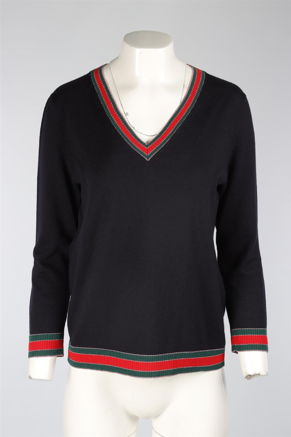 GUCCI NAVY WOOL SWEATER XLARGE
