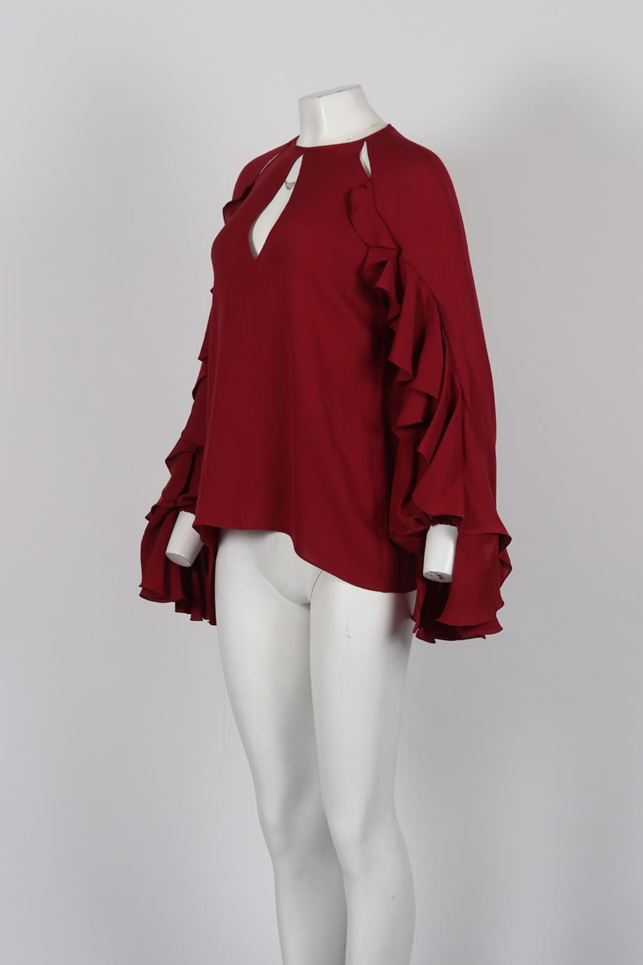 GIAMBATTISTA VALLI CUTOUT SILK TOP MEDIUM