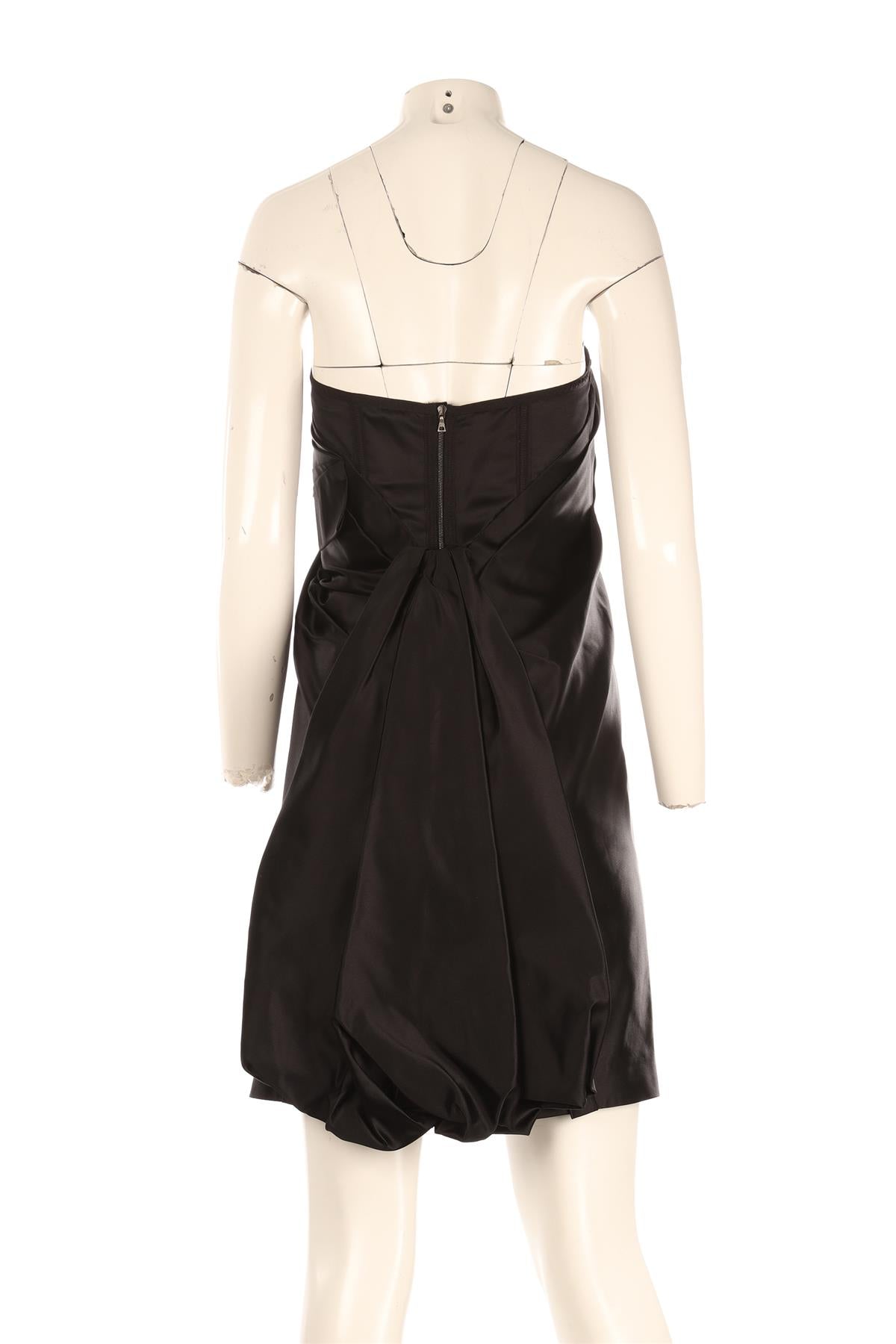 PRADA BLACK SATIN MINI DRESS IT 42 UK 10