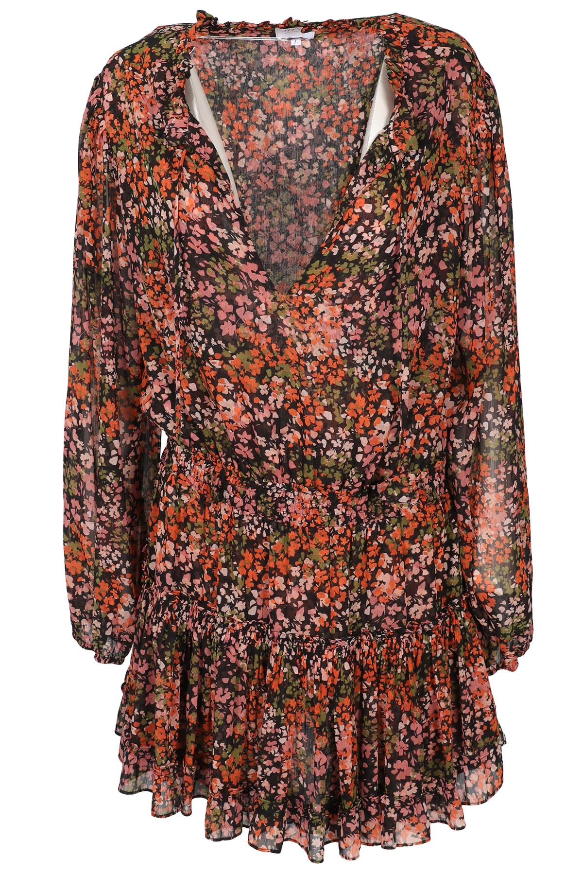 MISA LOS ANGELES MULTI CHIFFON DRESS LARGE