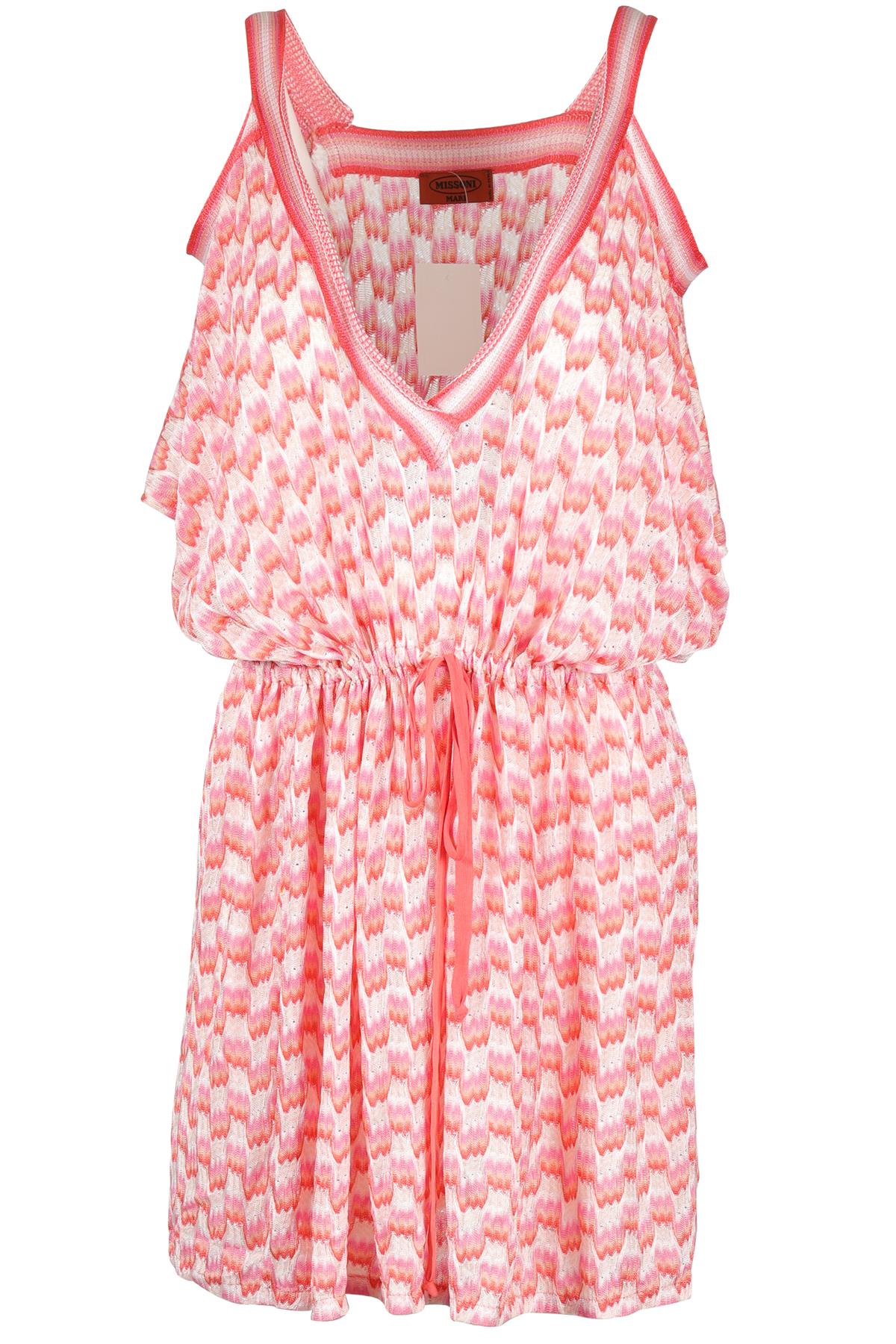 MISONI MARE PINK CROCHET MINI DRESS IT 40 UK 8
