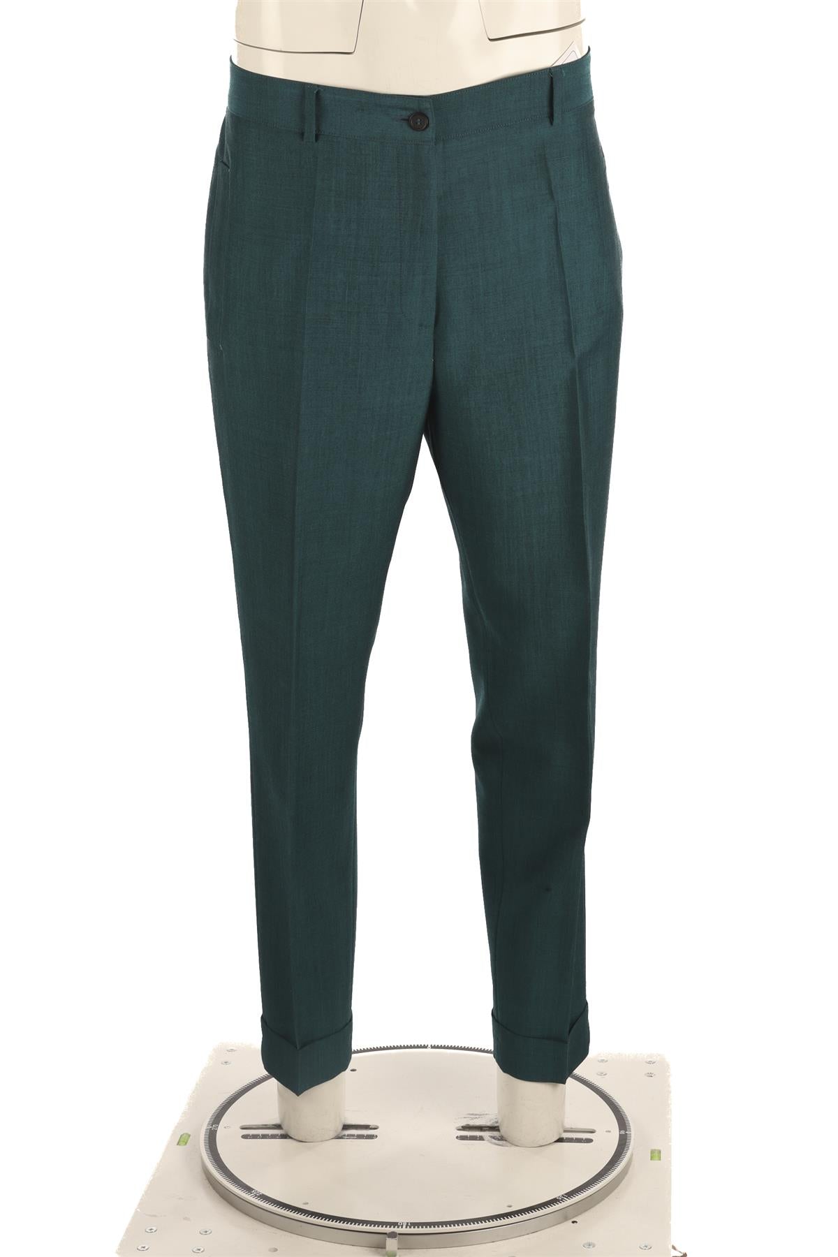 BOTTEGA VENETA BLUE WOOL TAPERED LEG PANTS IT 44 UK 12