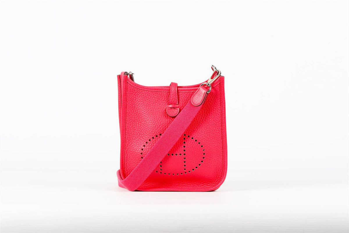 HERMÈS PINK 2018 EVELYNE 16CM CLEMENCE LEATHER SHOULDER BAG