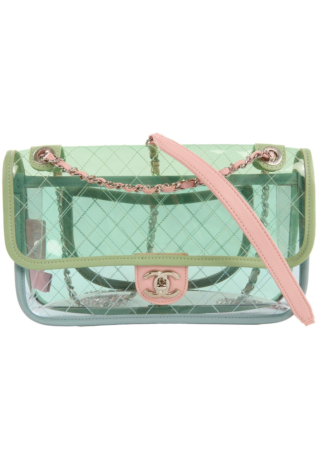 CHANEL GREEN 2018 COCO SPLASH FLAP PVC SHOULDER BAG
