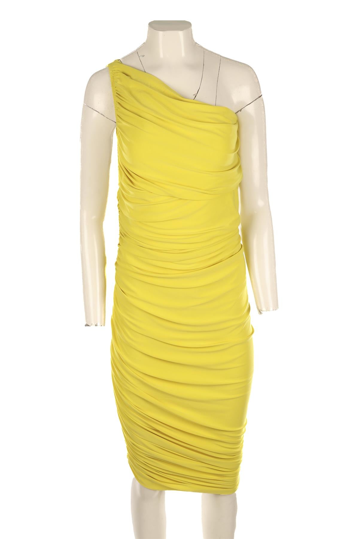 NORMA KAMALI YELLOW JERSEY MAXI DRESS SMALL