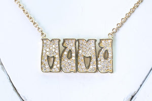 JACQUIE AICHE MAMA 14K YELLOW GOLD AND DIAMOND CHAIN NECKLACE