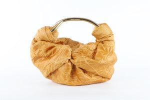 SILVIA TCHERASSI GOLD SOFIA SMALL SATIN TOTE BAG