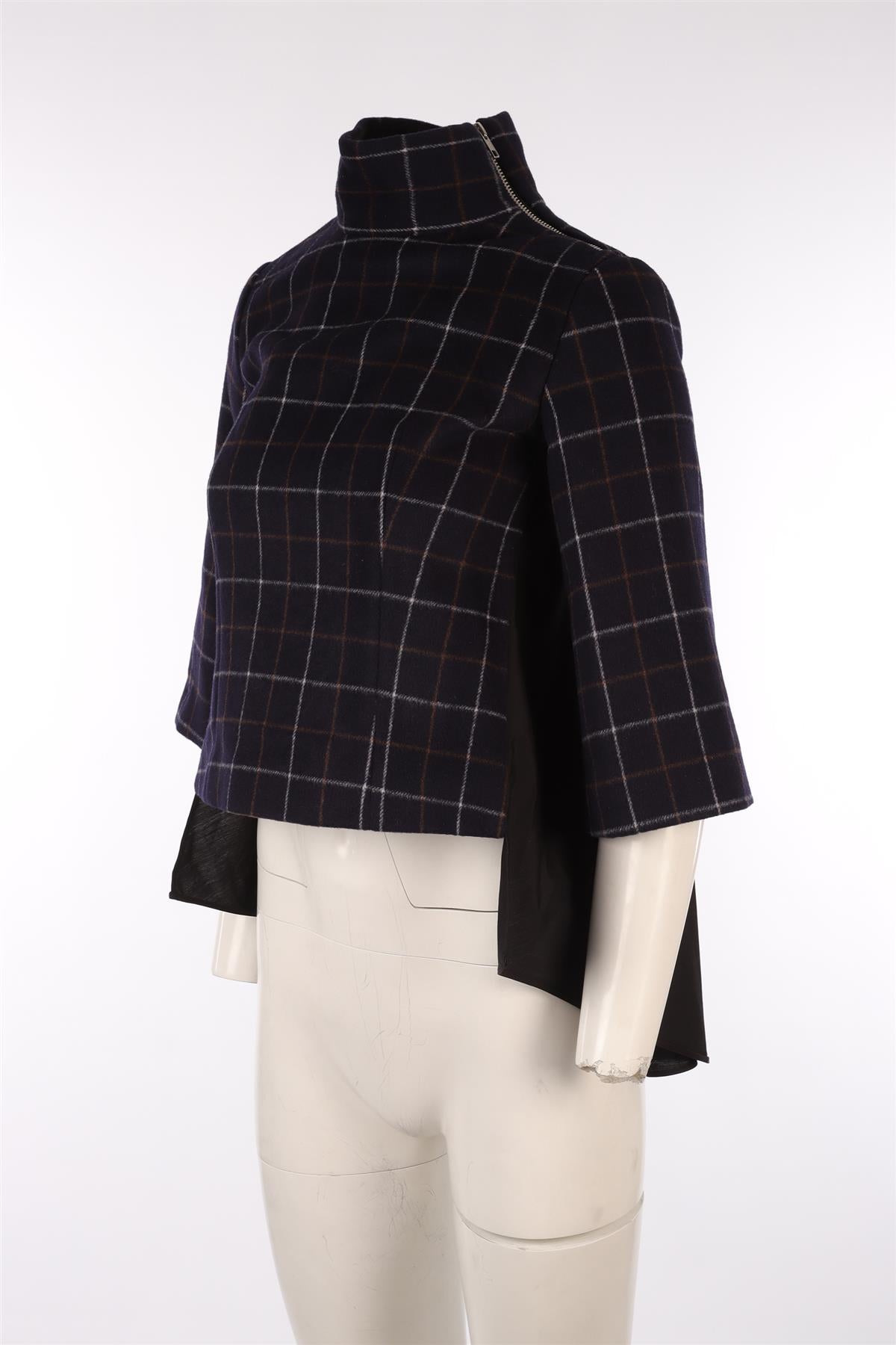 SACAI NAVY WOOL TOP UK 12