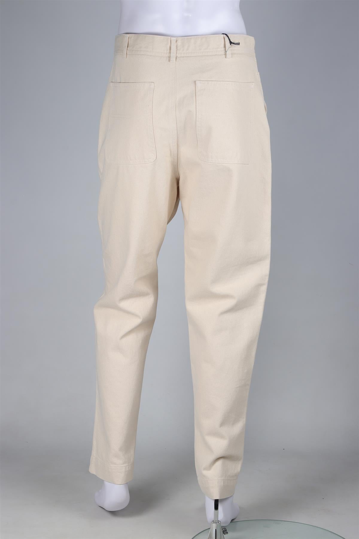 OFFICINE GENERALE CREAM MEN'S COTTON STRAIGHT LEG PANTS UK/US W30
