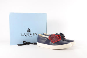 LANVIN BLUE LEATHER SNEAKERS EU 39 UK 6, US 9