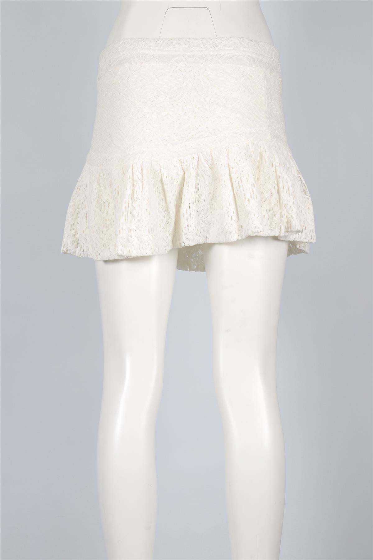 IRO WHITE CROCHET MINI SKIRT FR 36 UK 8