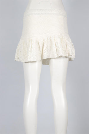 IRO WHITE CROCHET MINI SKIRT FR 36 UK 8