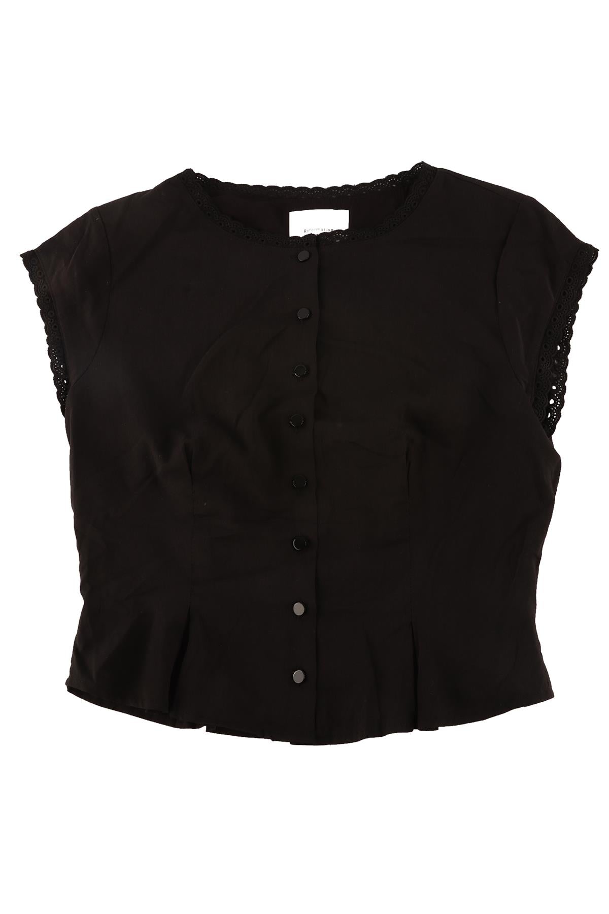 REFORMATION BLACK COTTON TOP US 2 UK 6