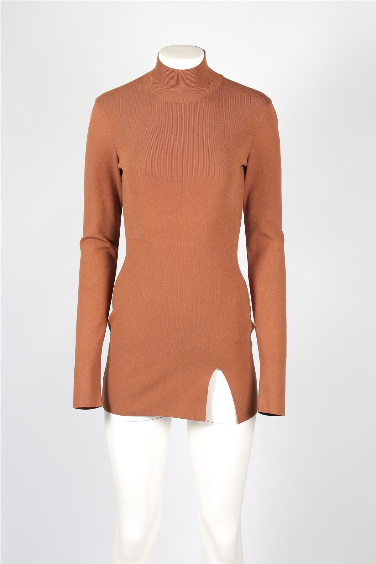 ZEYNEP ARCAY BROWN KNIT MINI DRESS UK 8